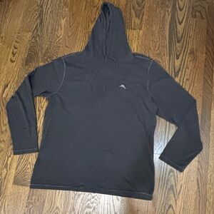 Tommy Bahama Men's Black Cotton Pullover Hoodie Jersey Long Sleeve Hooded L